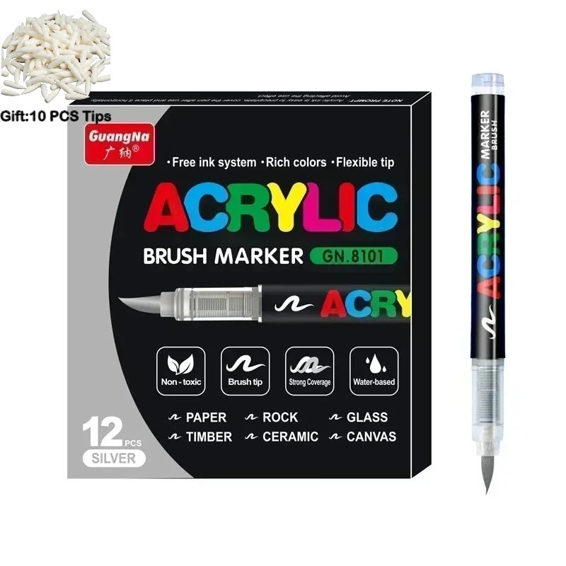 Guangna 12-360 Colors Acrylic Paint Pens Pencil Brush