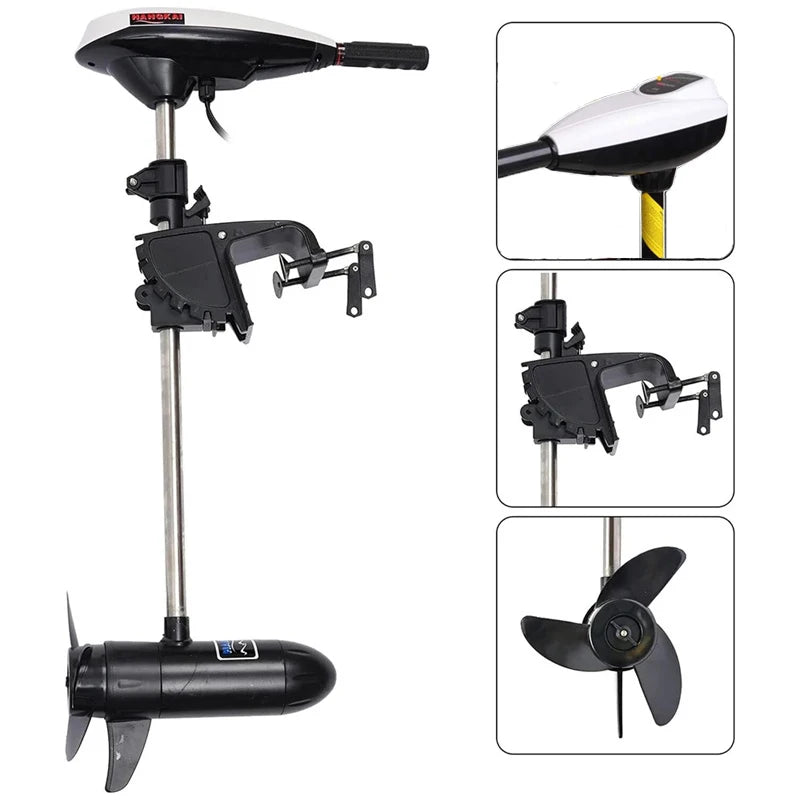 Thrust 45/55/65lbs 12v Electric Motor Outboard Engine Brush