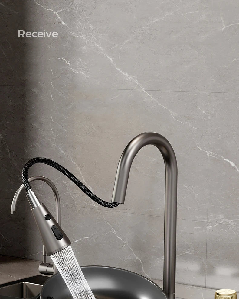 Black Nano Sink Waterfall Faucet Large Bowl Cup