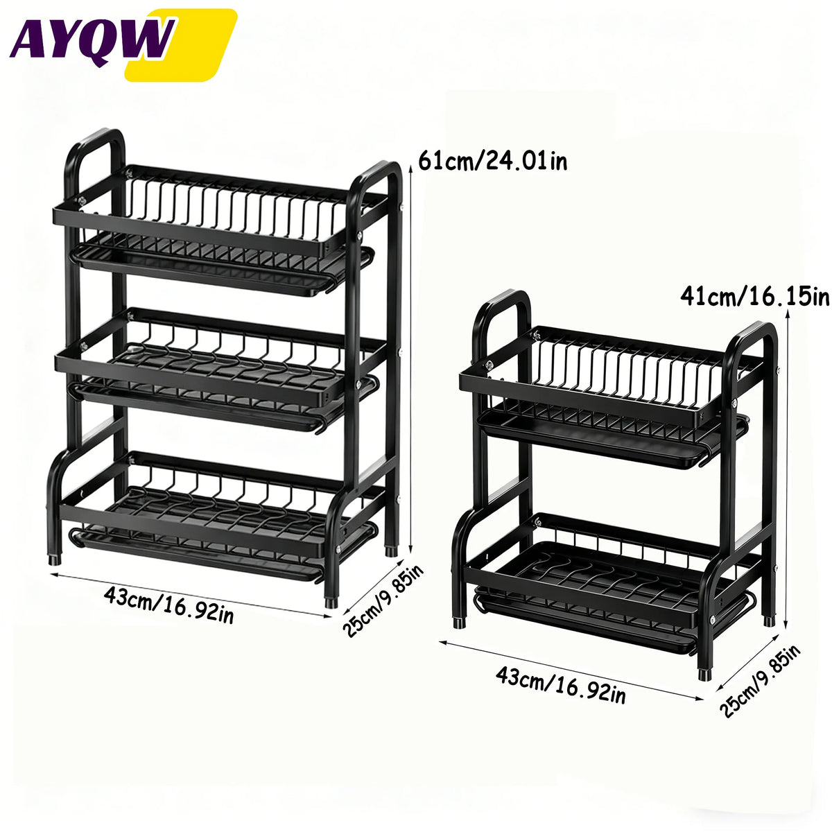 Large 2-3 Tier Vertical Dish Rack/Utensil Holder Storage