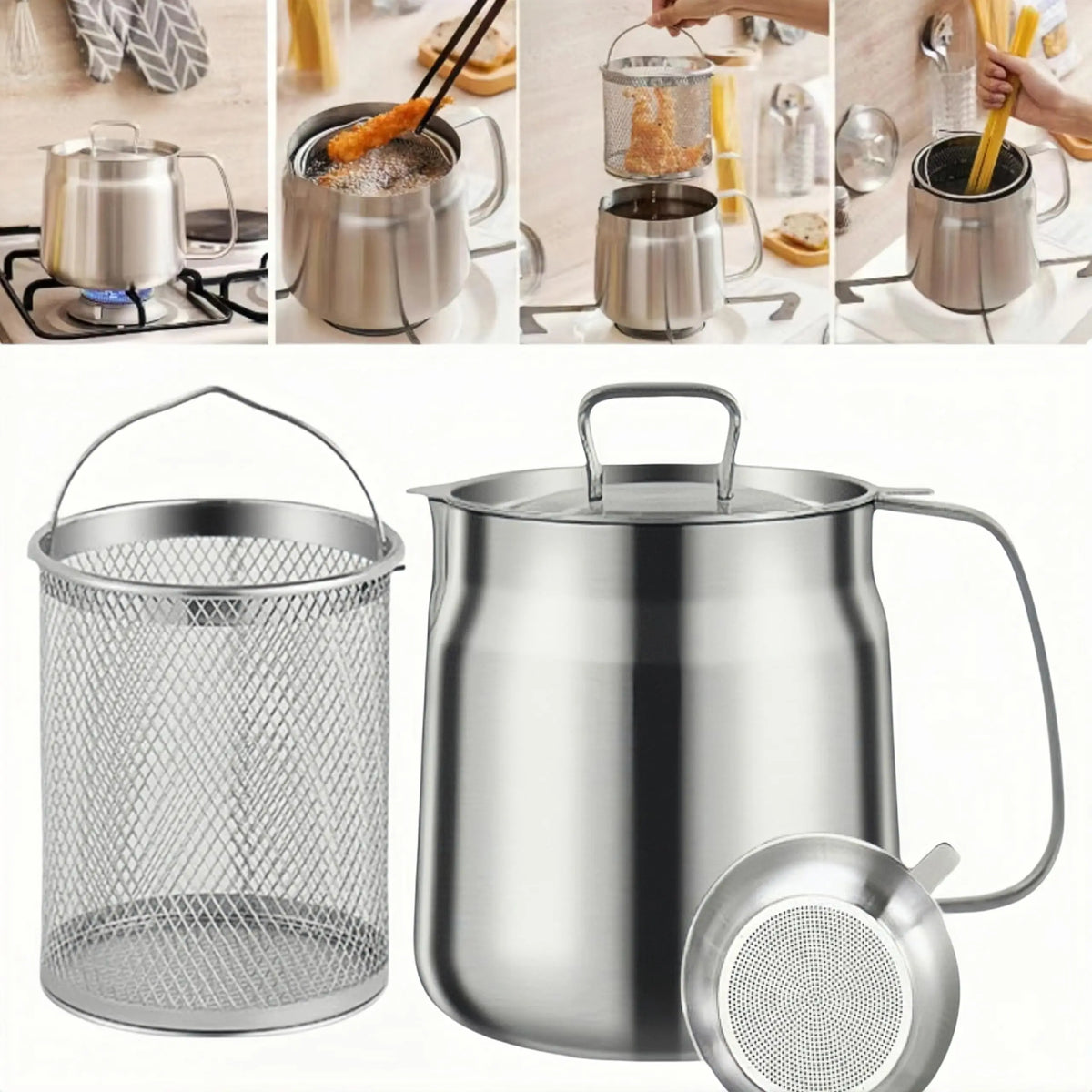 Deep Frying Pot 304 Stainless Steel Mini Deep