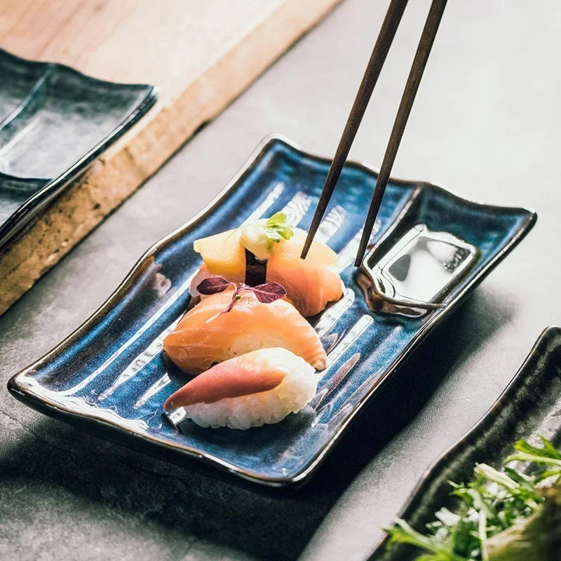 Ceramic Japanese Dumpling Dish Dipping Sauce Dish Creative