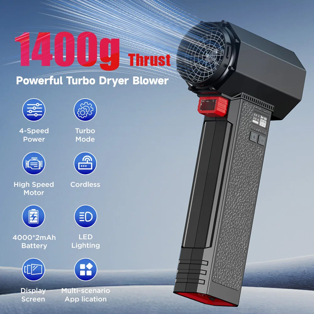 4000mah 4kg Thrust Air Blower Handheld Turbo Jet