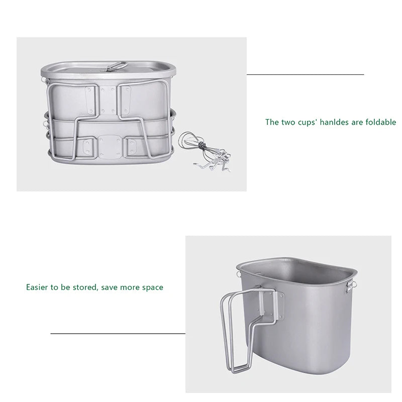 Boundless Voyage Cooking Titanium Military Canteen Bottle Outdoor