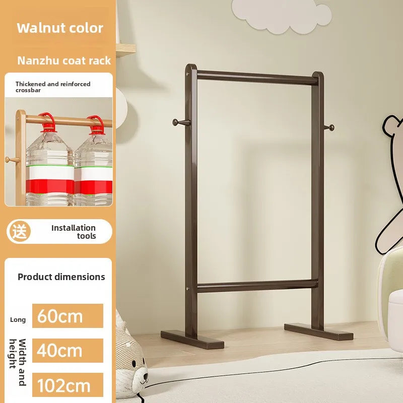 Small Bamboo Hat Rack Floor Hanging Clothes Rack
