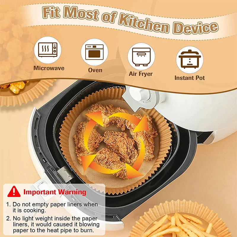 50/100pcs Air Fryer Disposable Paper Liner Airfryer Non-Stick