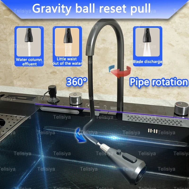 Stainless Steel Sink Trash Can Embossed Wash Basin