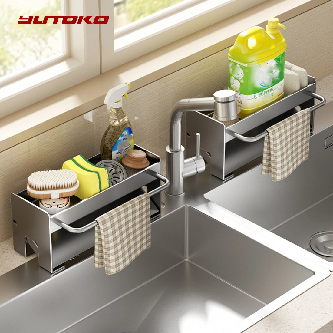Sink Stand Sponge Holder Dish Drainer Organizers Storage