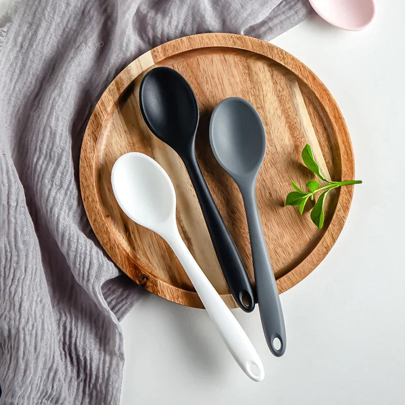 3pcs Silicone Spoon Mixing Soup Spoons Mixing Ladle