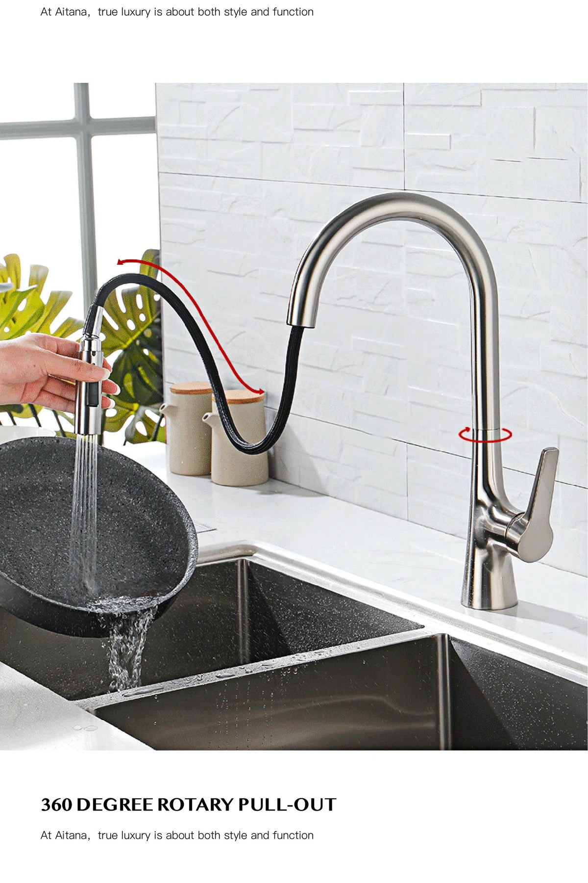 Aitana Modern Brushed Gold Faucet Handle Hole Ceramic