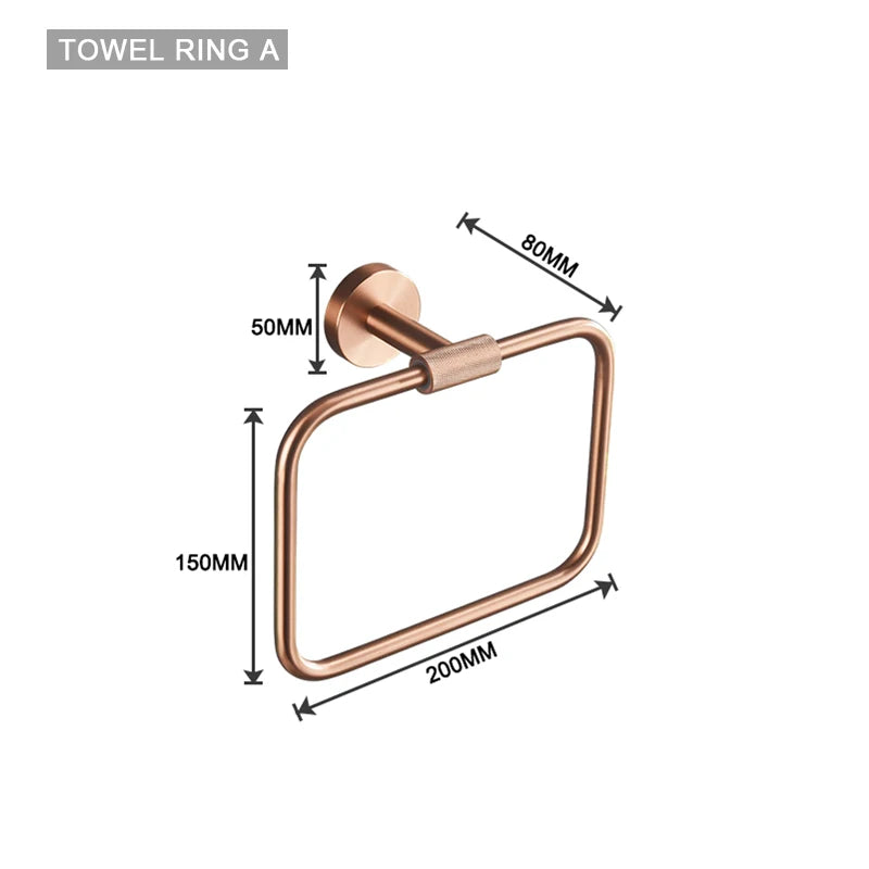 Brushed Rose Gold Stainless Steel Bathroom Hardware Towel