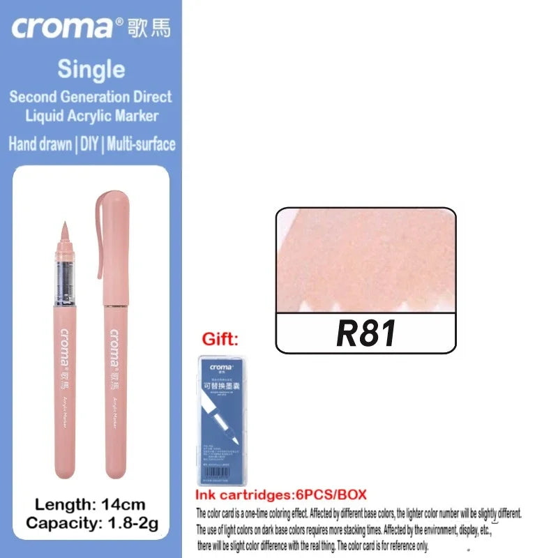 Croma 160/1 Colors Refillable Direct Liquid Acrylic Marker