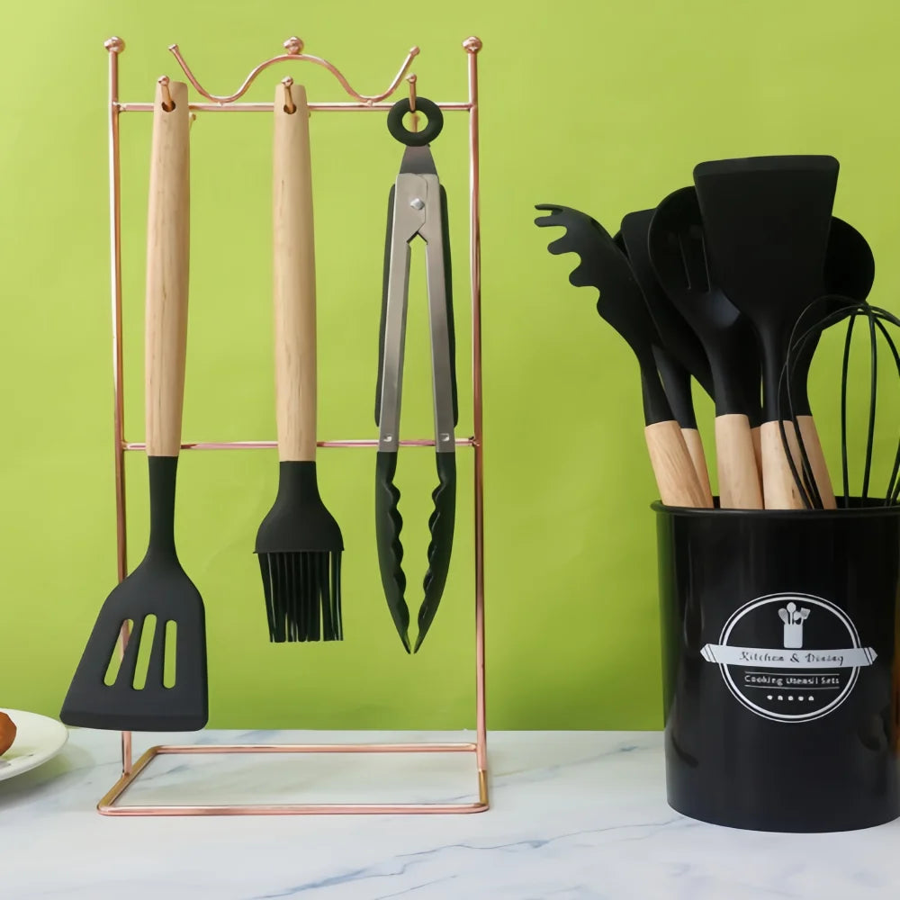 12pcs Food Grade Silicone Utensils Heat Resistant Non-Stick