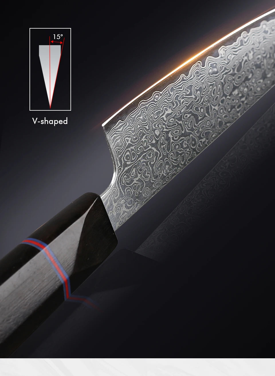 Utility Knife Damascus Professional Japanese Chef Knives Cut