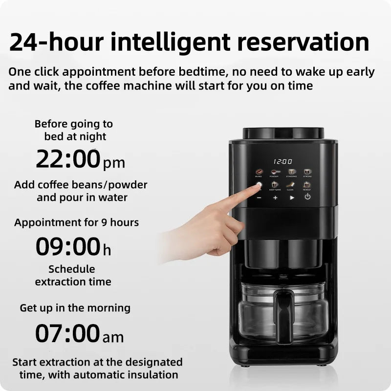 Automatic Coffee Maker Built-In Grinder & Cold Dual