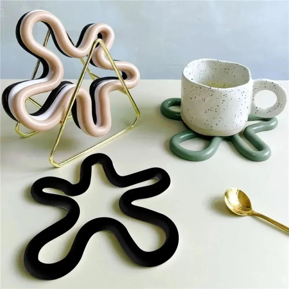 Geometrical Heat Resistant Silicone Mat Drink Cup Coasters