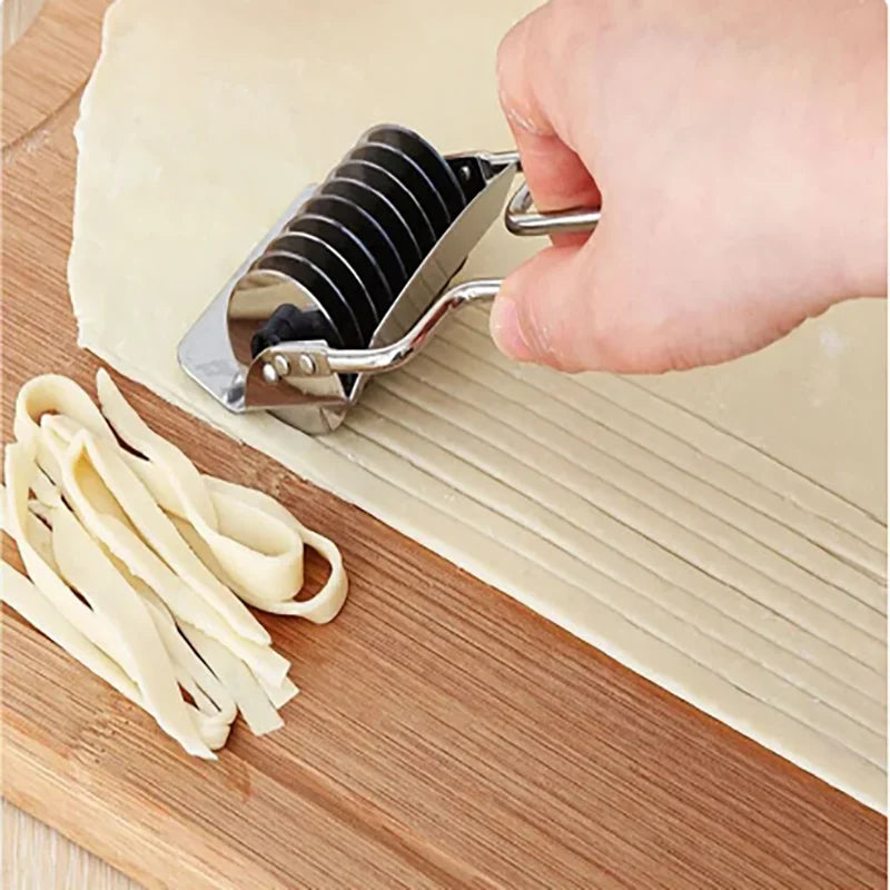 Stainless Steel Noodle Lattice Roller Dough Cutter Pasta