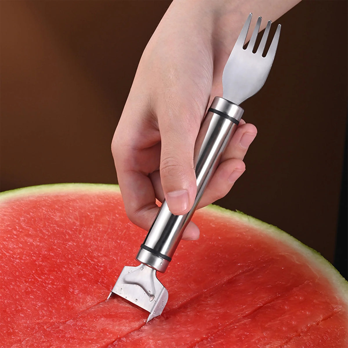 Stainless Steel Watermelon Cutting Functional Watermelon Fork