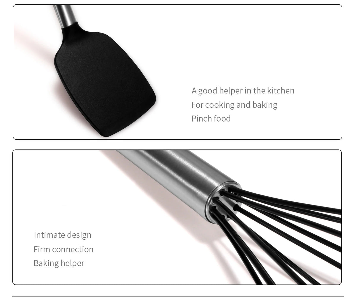 Black Non-Stick Silicone Kitchenware Cooking Utensils Cookware