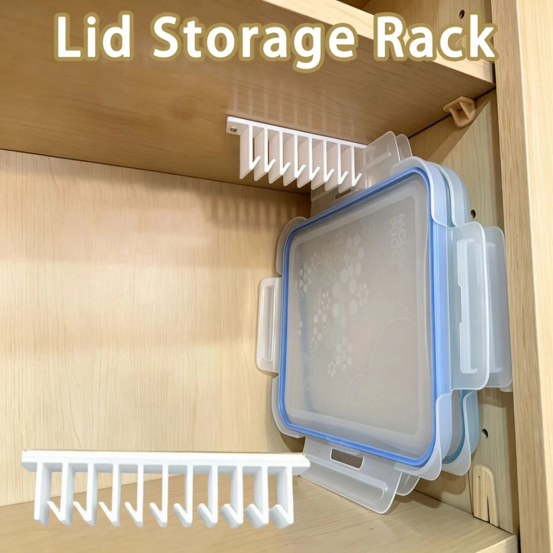 Under Cabinet Lid Organizer Food Container Lid Holder