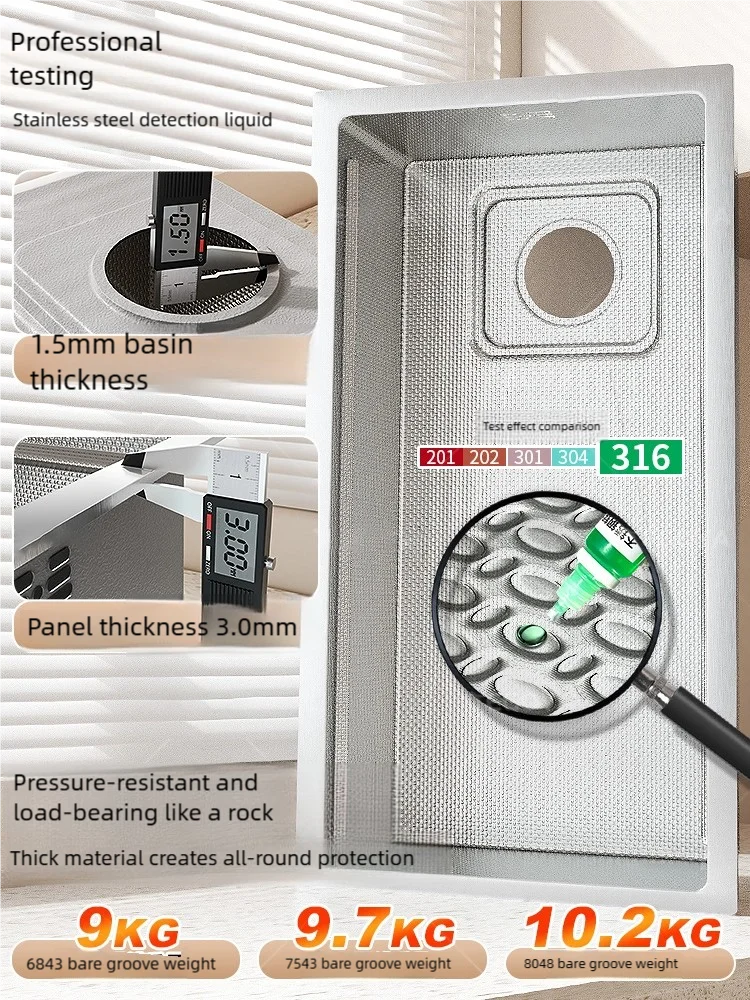 316l Stainless Steels Sink Dish Wash Sink Left