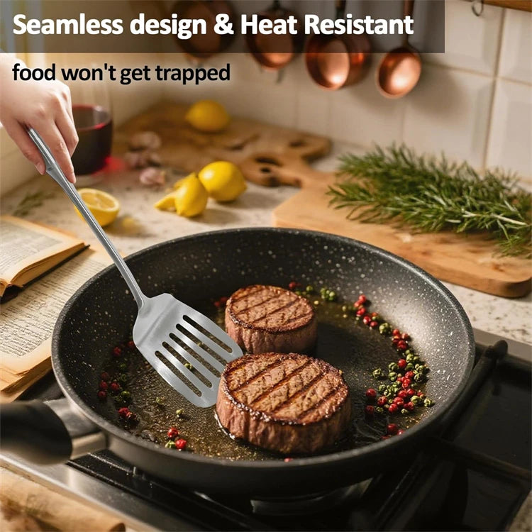 Lmetjma 304 Stainless Steel Utensils All Metal Long