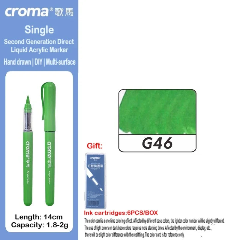 Croma 160/1 Colors Refillable Direct Liquid Acrylic Marker