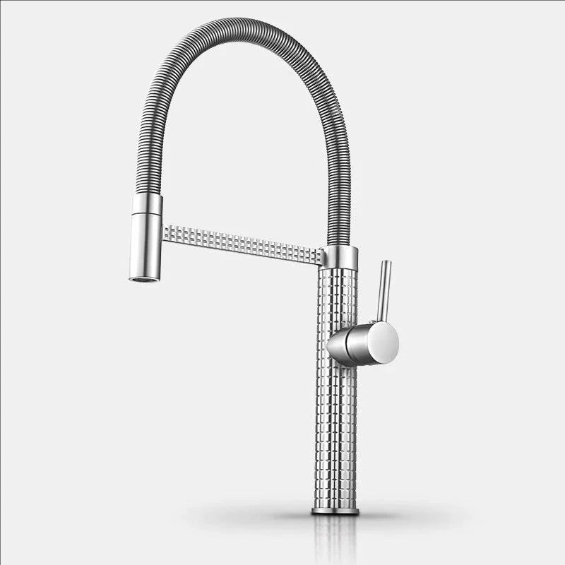 Black Spring Faucet Pull Down Handheld Shower Carved
