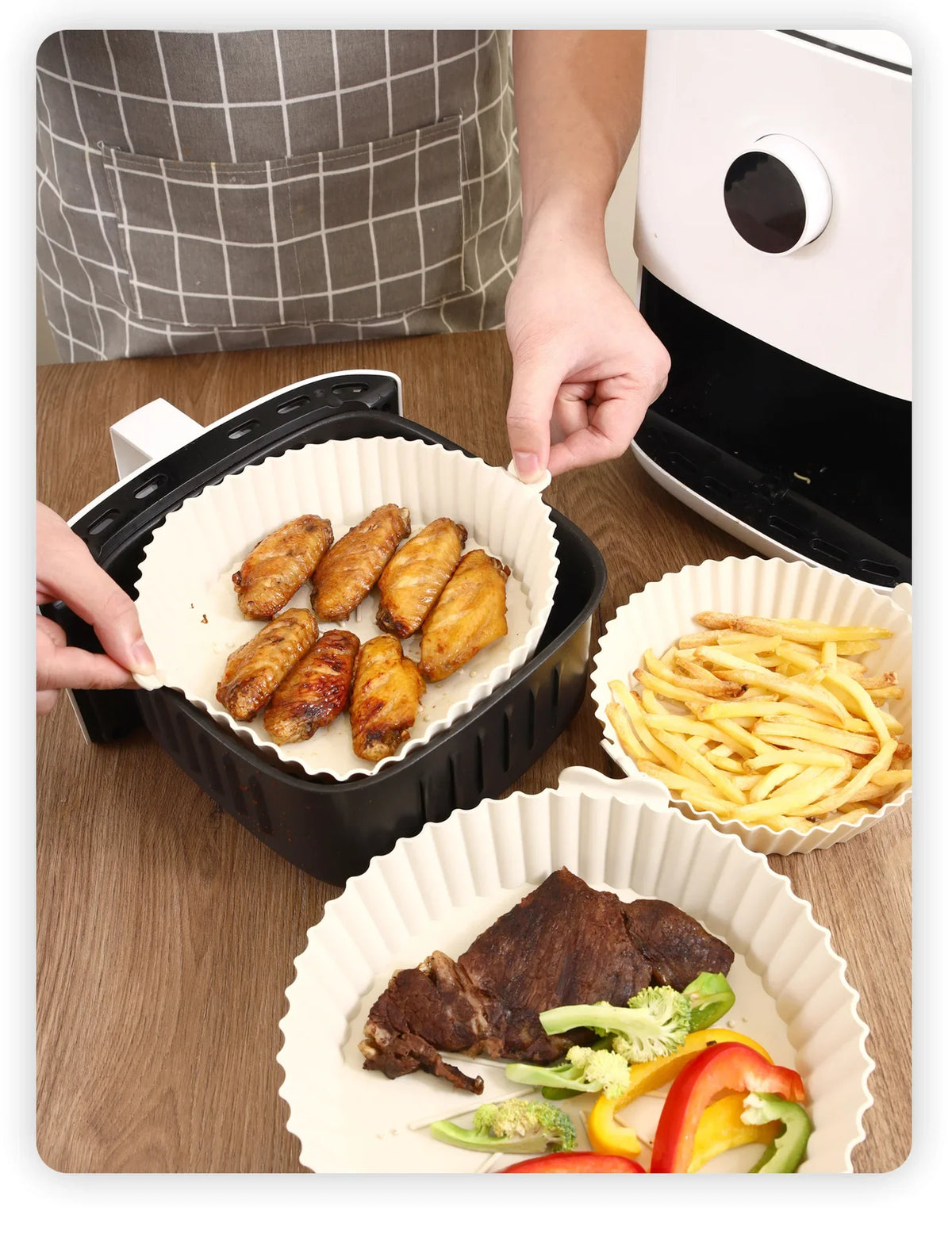 Silicone Air Fryer Baking Tray Reusable Baking Basket