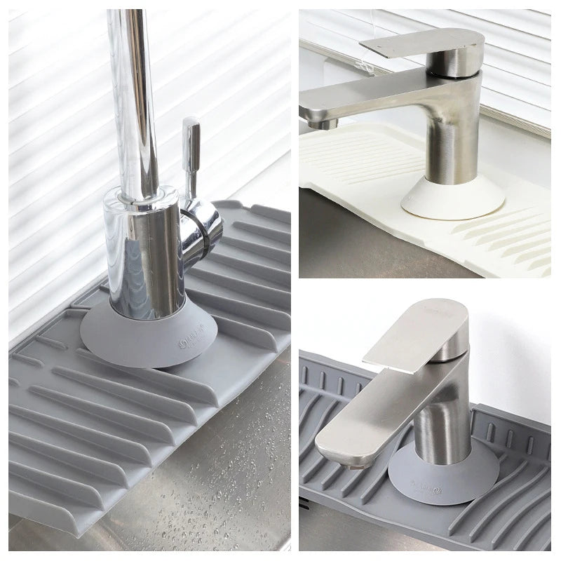 Silicone Faucet Mat Absorbent Sink Splash Catcher Countertop