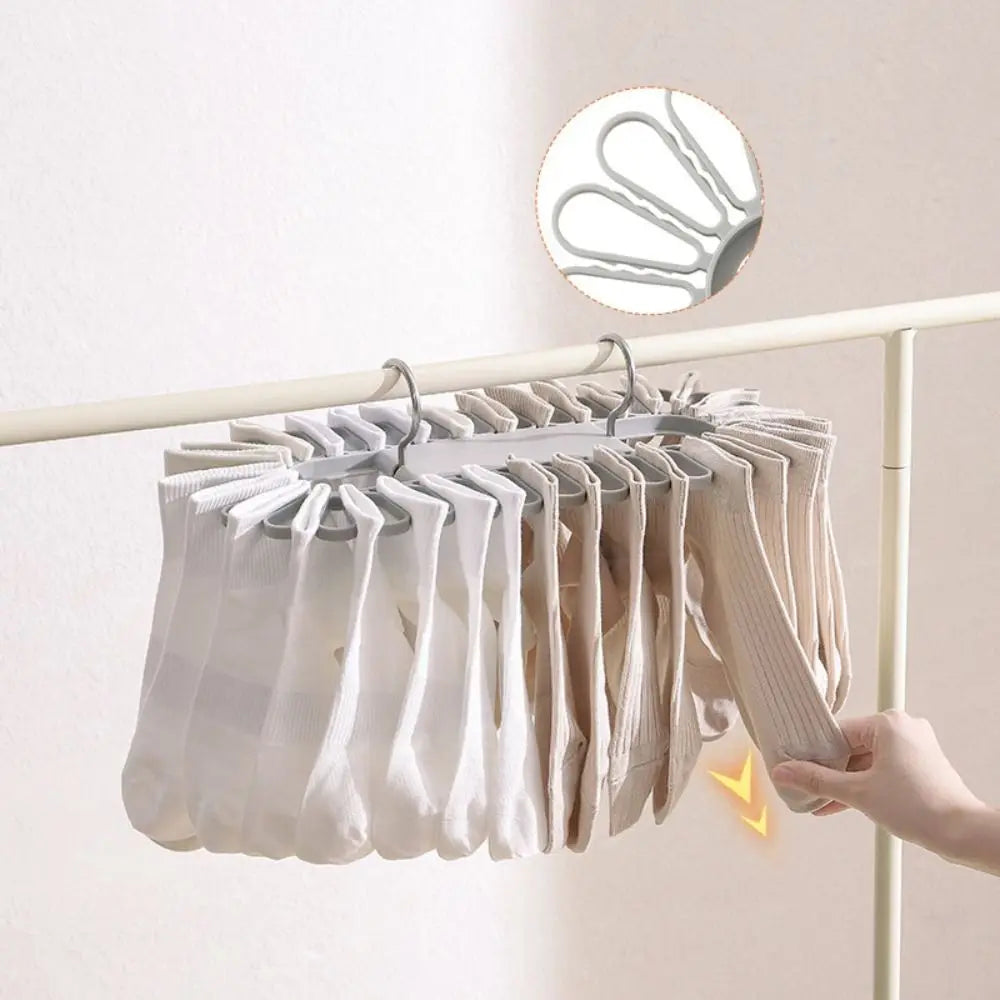 Folding Socks Drying Rack Space Saving 32 Clips