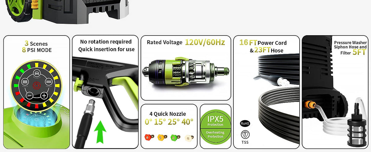 2026new Pressure Power Washer 5000psi Adjustable Touch Screen