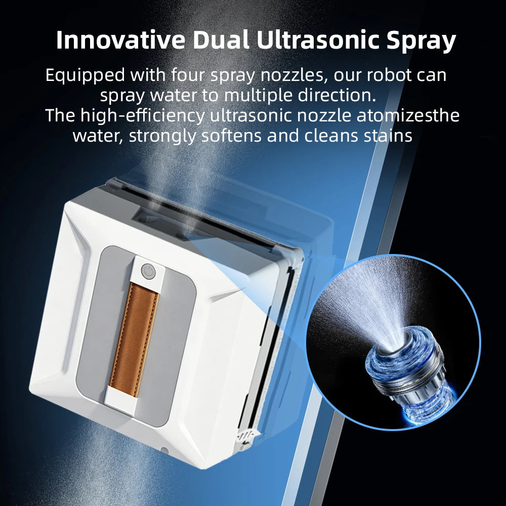 Brushless Motor Window Cleaning Robot 3200pa Suction Water