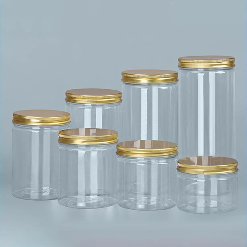 Transparent Sealing Jar Aluminium Screw Lids Organizer Storage