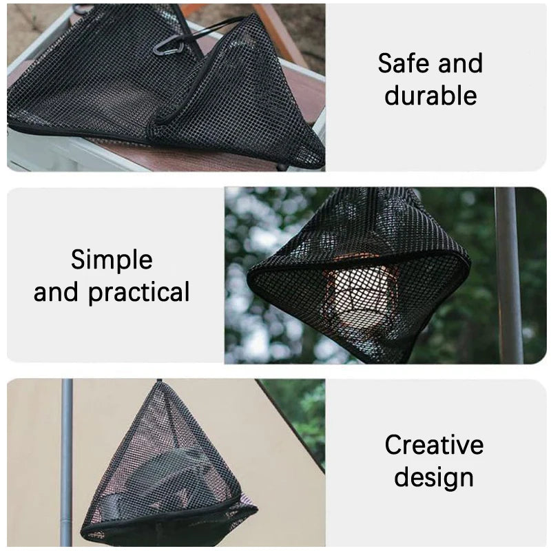 Outdoor Camping Hanging Net Foldable Storage Bag Cookware