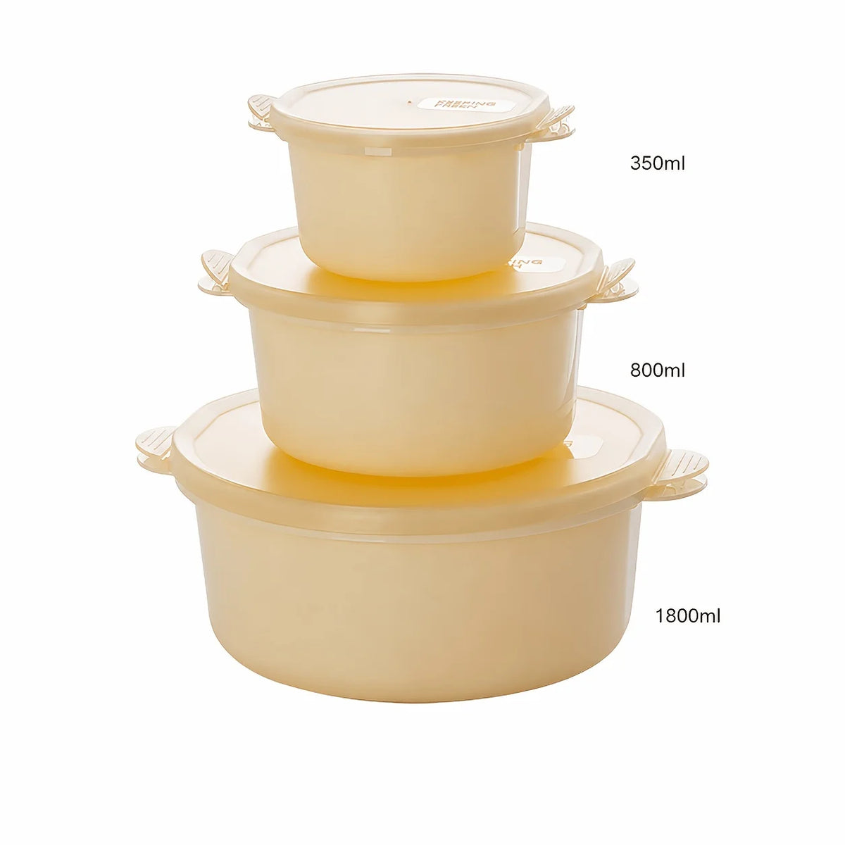 Food Storage Containers Lids 3-Piece Stackable Round Meal