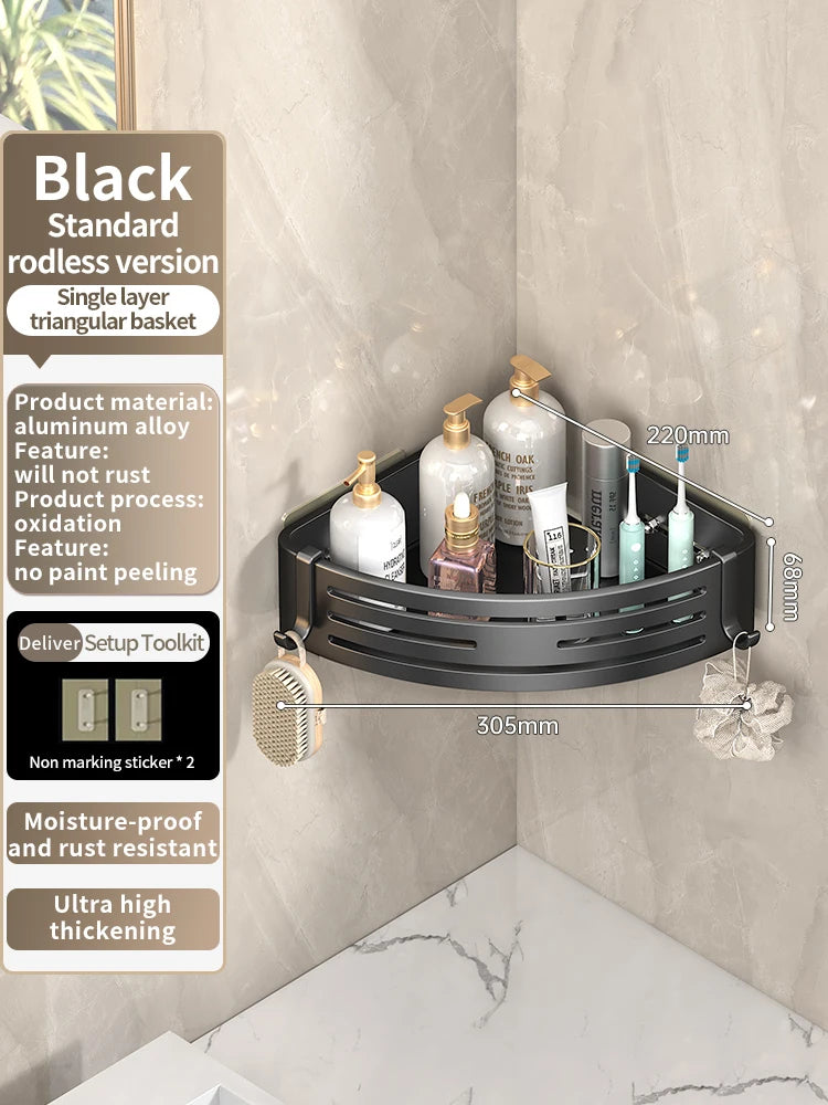 No Drill Sticker Walls Installation Aluminum Bathroom Shelf