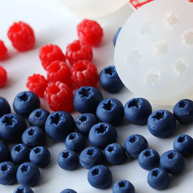 3d Blueberry Raspberry Shape Silicone Mold Sugar Craft