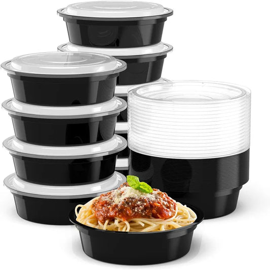 10 Packs 24oz Meal Prep Container Round Disposable