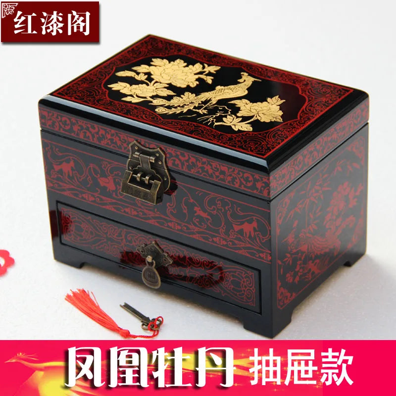 Chinese Style Wooden Lacquer Box Pu Er Tea