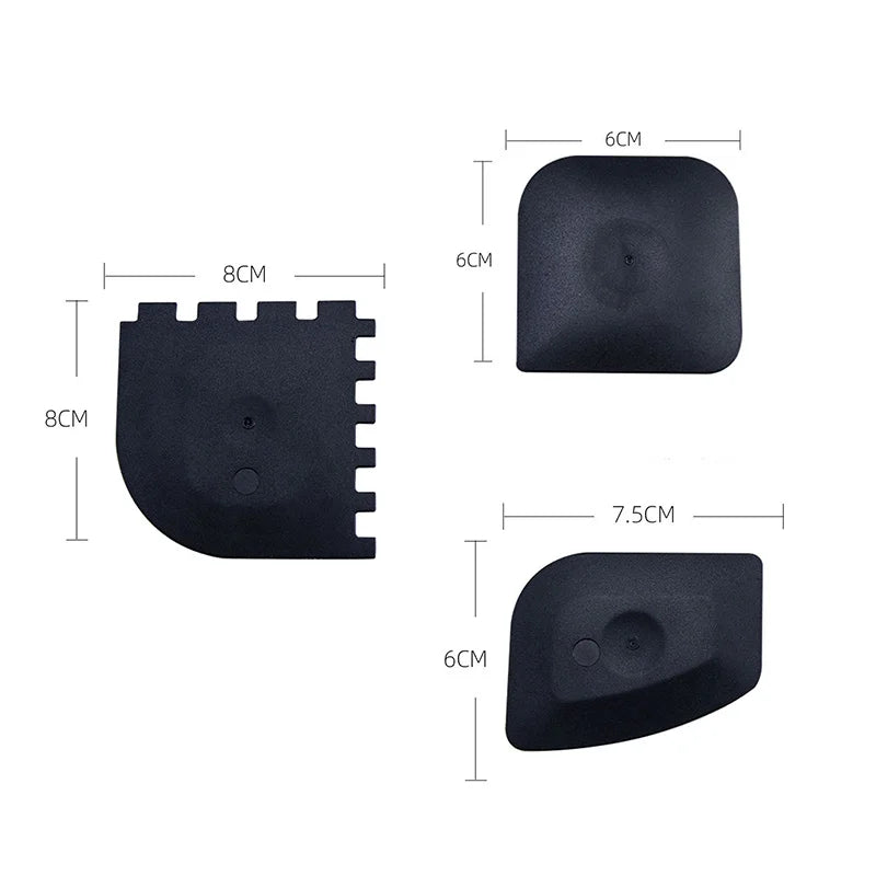 3pcs Grill Pan Scraper Frying Pan Stripe Cast