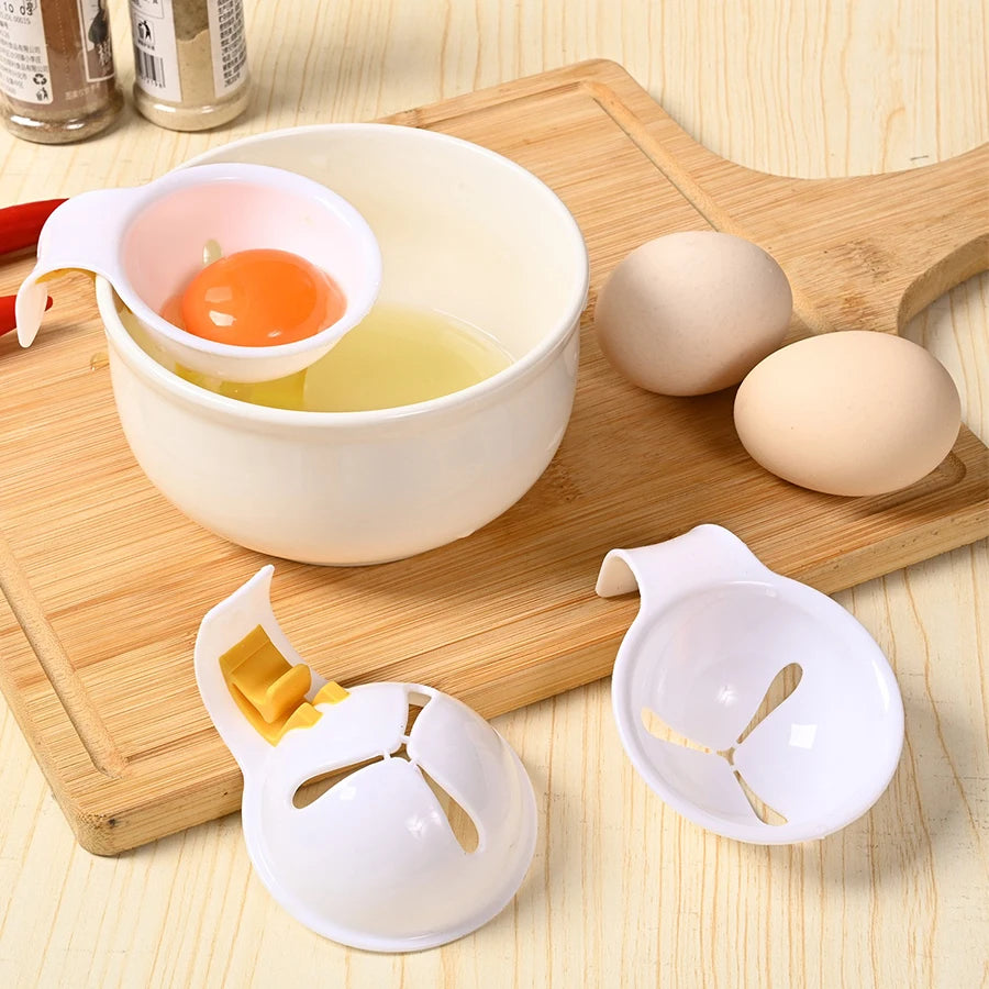1pc Egg Yolk Separator Divider Rack White Plastic