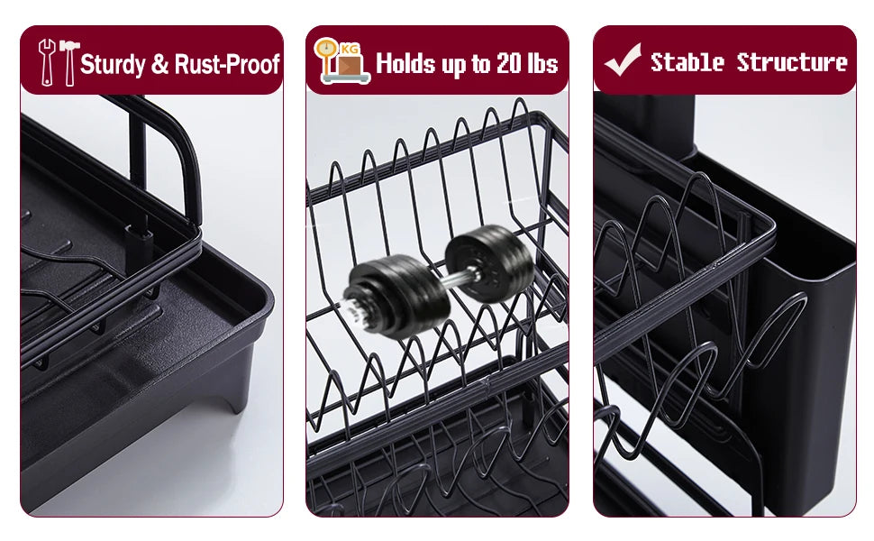 Dish Drying Rack Tier Dish Racks Counter Large