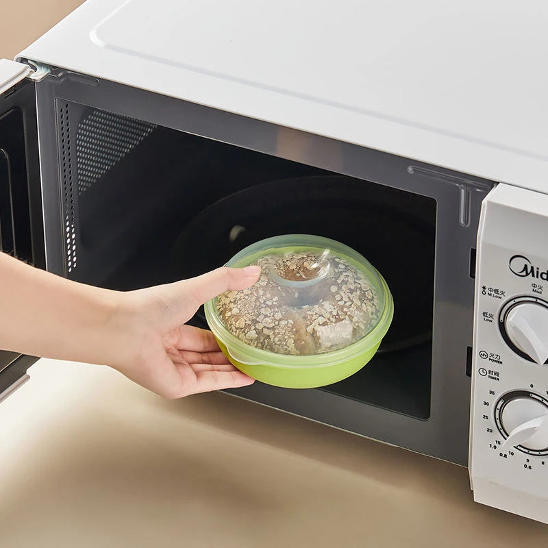 Bread Box Microwavable Transparent Round Shape Food Container