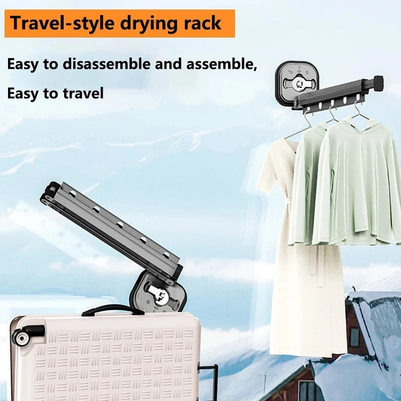 Foldable Clothes Drying Rack Non-Porous Suction Cup Stainless