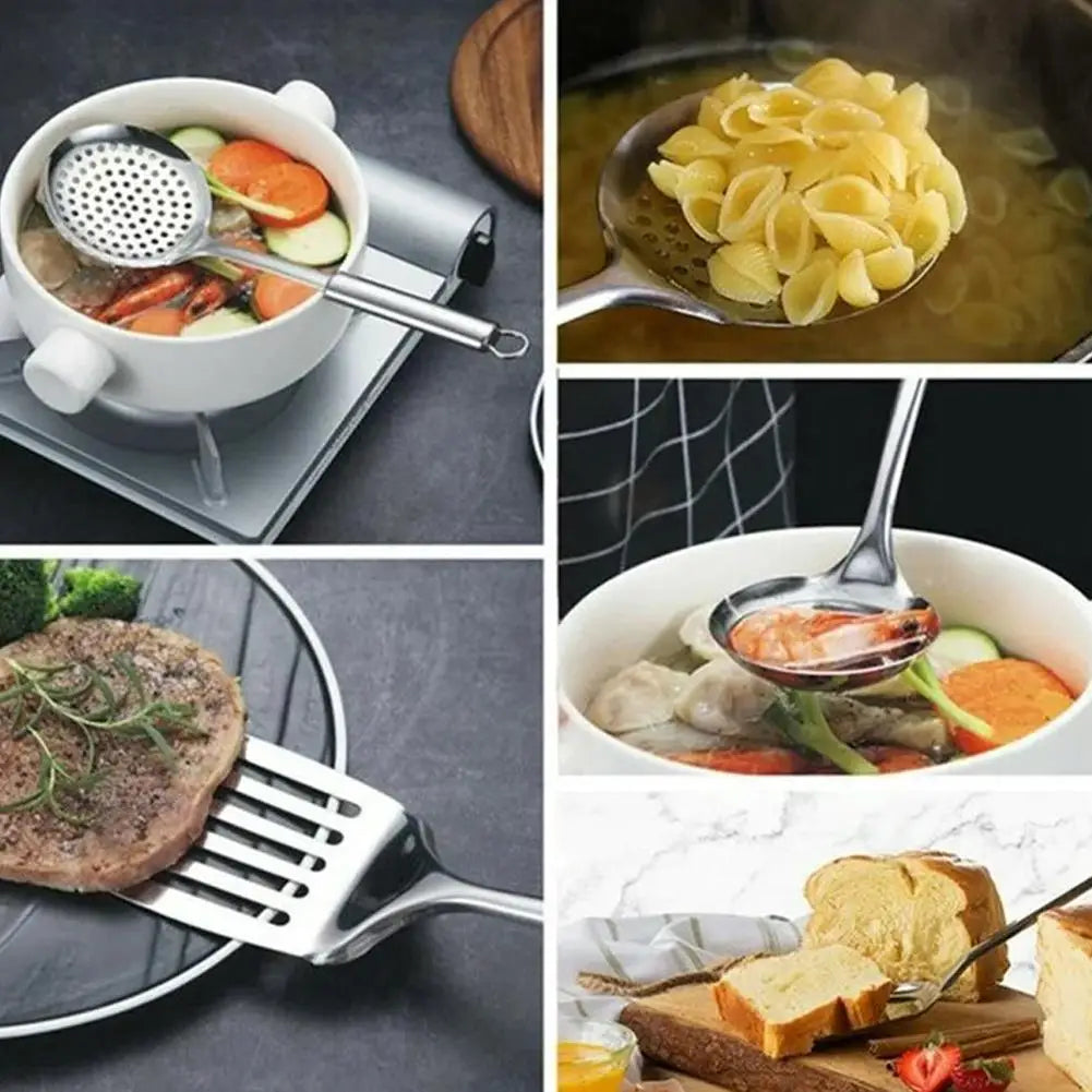 5pcs/Set 304 Stainless Steel Practical Spatula Utensil Cooking