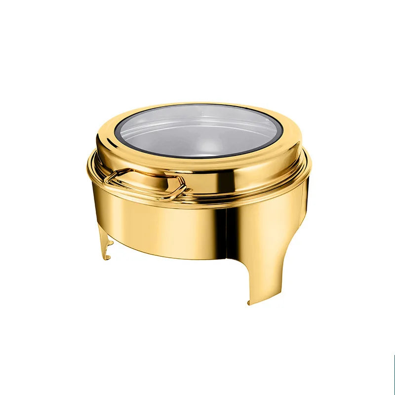 Gold 6l Stainless Steel Round Big Glass Window