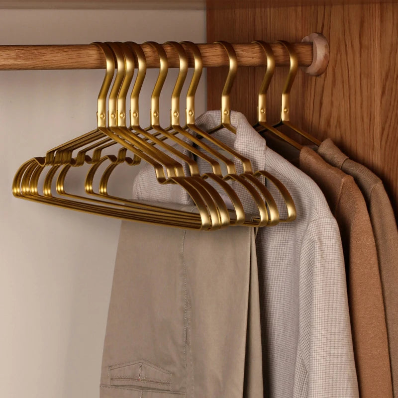 10pcs Matte Gold Hanger Clothes Horse Aluminum Alloy