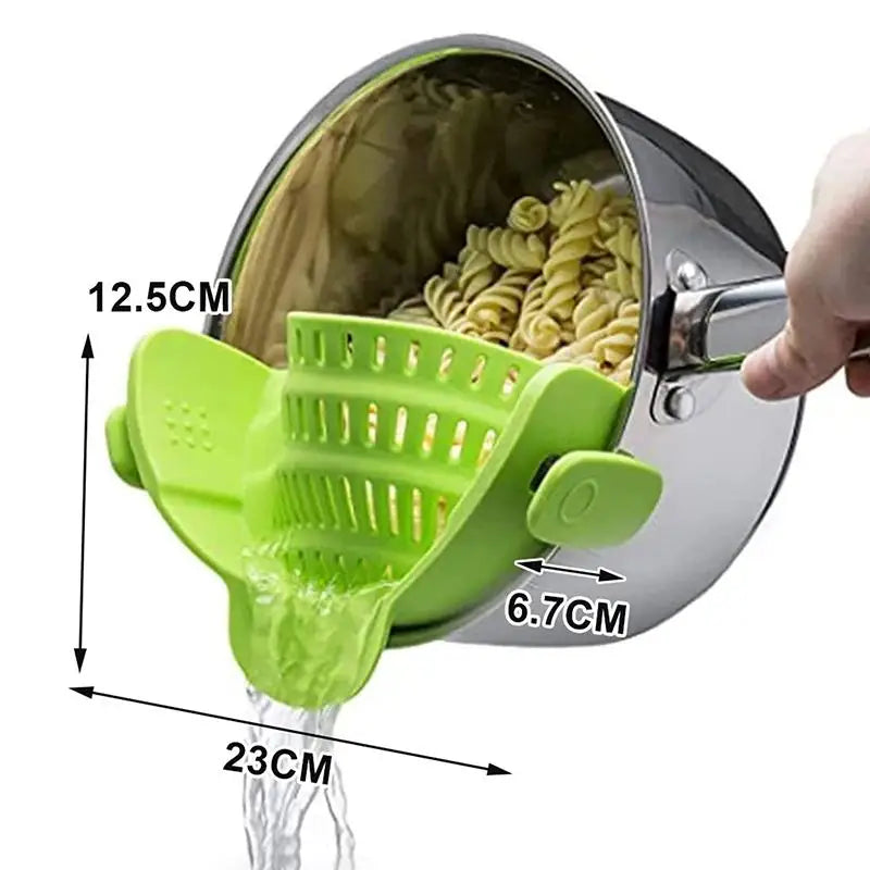 1pc Pot Strainer Handheld Drainer Noodles Pasta Adjustable