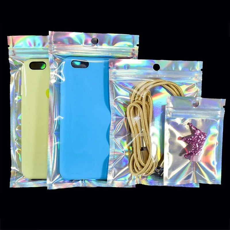 200pcs Resealable Translucent Holographic Storage Bag Hologram